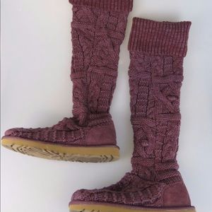 AUTH RARE😍 UGG over the knee twisted cable boot